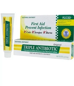 4 Pack Pure-Aid Triple Antibiotic Ointment for Cuts, Scrapes & Burns First Aid - Picture 1 of 1