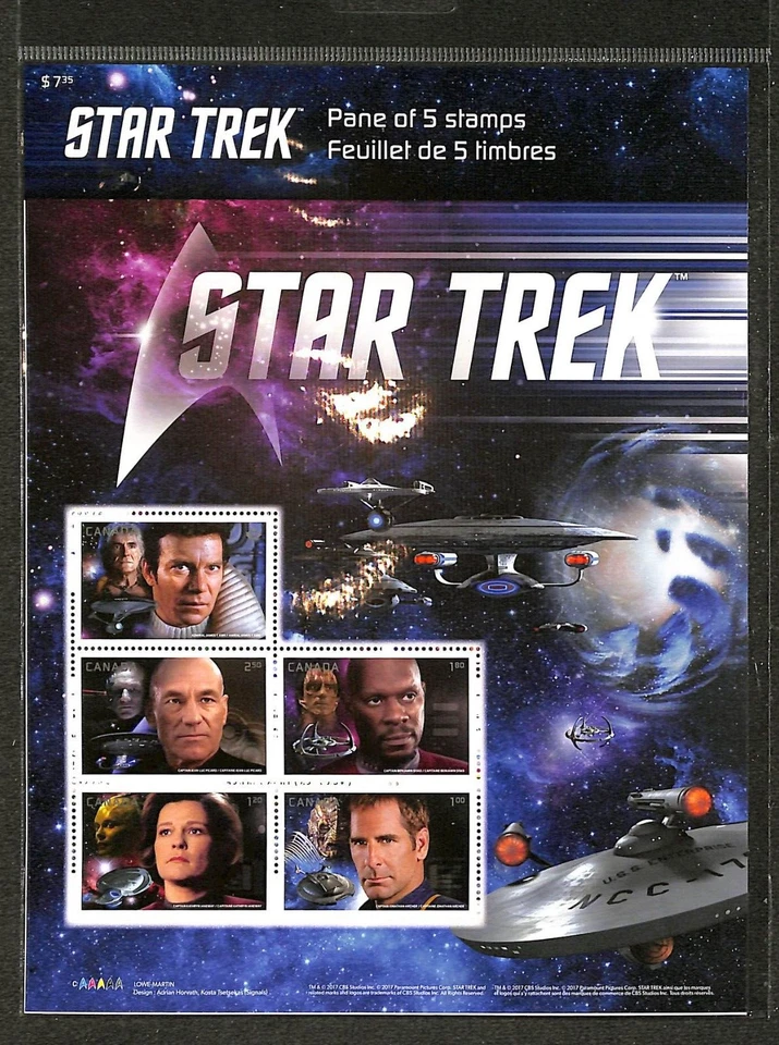 Canada - Scott 2983 - Star Trek - Sheet in Post Office Sealed Pack - 2017 - Image 1 of 1