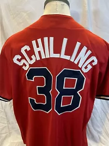 Maglietta vintage Majestic Boston Red Sox Curt Scellino da uomo XL #38 MLB - Foto 1 di 8