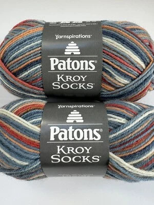 Patons Kroy Wool Blend Sock Yarn~Lot of 2 Skeins~Seventies Stripes 55734 - Image 1 of 4