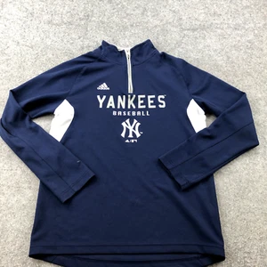 New York Yankees Pullover Boys Large Blue 1/4 Zip Baseball MLB Mock Neck Youth - Picture 1 of 10