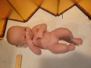 Vintage Berenguer Lifelike 14” Vinyl Baby Doll Blue Eyes Bottom 2 Teeth 9/18/23 - Picture 1 of 9
