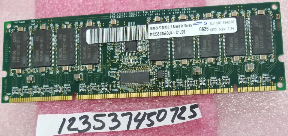  Samsung 2GB PC100 100MHz ECC Registered 232-Pin DIMM Memory M323S2859DU4-C1LS0 - Image 1 of 1