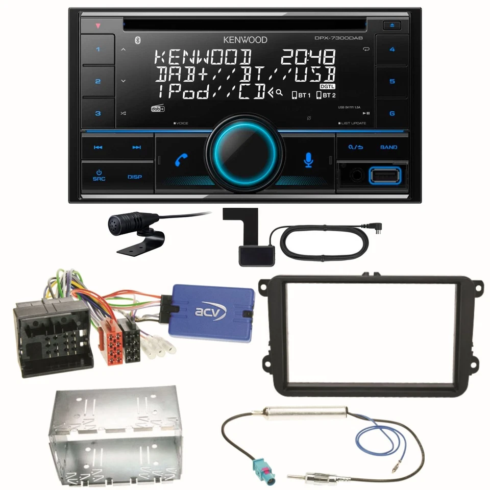 Kenwood DPX-7300DAB Bluetooth DAB Einbauset für Seat Alhambra Altea XL Leon - Bild 1 von 1