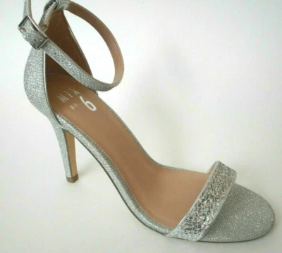 MEZCLA NO 6 Brillante Brillo Plateado Talla 8.5 Fiesta Baile de graduación Boda Sandalia Zapatos NUEVO Foto 1 de 4