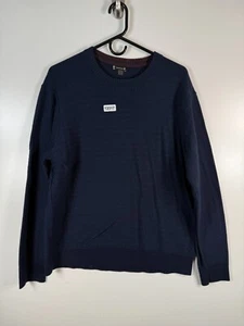 Smartwool Mens Basic Crewneck Wool Nylon Knitted Grandpa Sweater Blue Sz L 22x27 - Picture 1 of 7