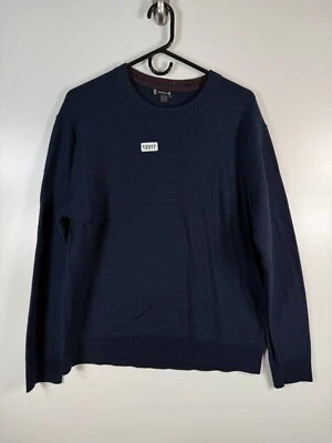 Smartwool Mens Basic Crewneck Wool Nylon Knitted Grandpa Sweater Blue Sz L 22x27 - Image 1 of 4