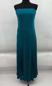 Free People Dress Women Medium Green FP Beach Strapless Front Slits Boho Hippie - Picture 1 of 12