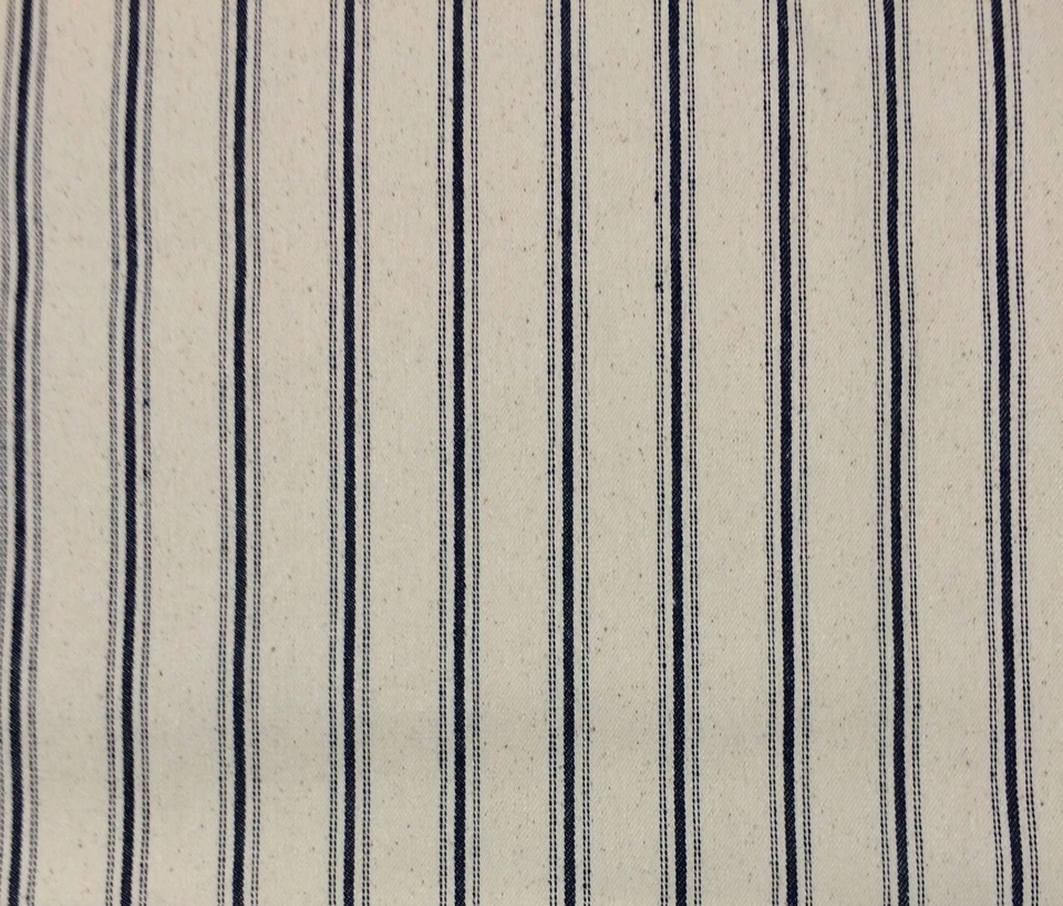Ballard Designs Vintage Ticking Navy Blue Multipurpose Fabric by The Yard 56"w
