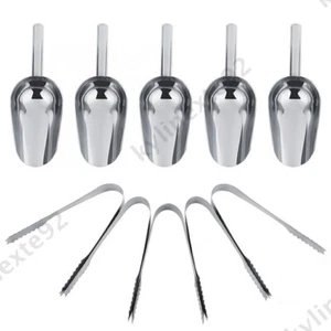 10X Sweet Candy Buffet BBQ Stainless Steel Ice Scoops Tongs Wedding PartyKitchen - Picture 1 of 13