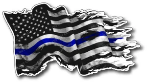 Thin Blue Line Decal Sticker American Flag Cop Lives Matter Stripe Car Truck - Picture 1 of 6