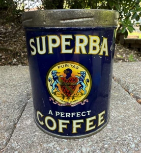 Vintage Superba Coffee 1LB Tin Can......Bright Colors! - Picture 1 of 6