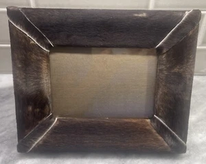 VTG House Of Mercier Brown Hide Leather Picture Frame 5” x 7” - Picture 1 of 7