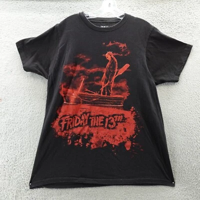 Friday The 13th Shirt Adult Large Black Red Short Sleeve Halloween Jason Men's - Image 1 of 4