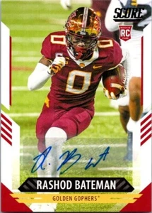 2021 SCORE ROOKIE AUTOGRAPH #327 RASHOD BATEMAN - Picture 1 of 2