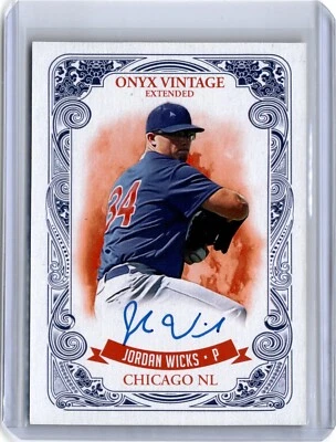 2021 Onyx Vintage Extended Blue Ink Jordan Wicks Auto (B33) A33 Cubs - Image 1 of 2