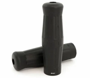 1" Coke Bottle Grips - Black - Vintage Motorcycle Cafe Brat Chopper Bobber - Picture 1 of 1