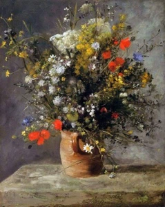 Pierre-Auguste Renoir Flowers in a Vase Giclee Small Art Print on Canvas 8x10 - Picture 1 of 2