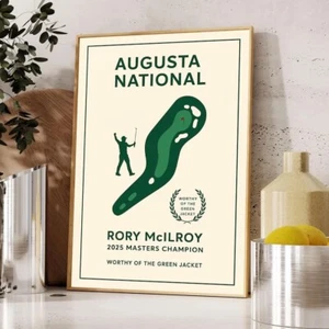 NEW!! Rory McIlroy Master Golf Champs Tournament 2025 Poster - Golf Art Print - Picture 1 of 1