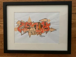 William Pinçon (ZENOY), French Graffiti Artist, Untitled 2001 Drawing (Orange) - Picture 1 of 5
