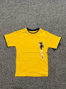 U.S. Polo Assn Boy Multi Color Logo T-shirt Egg Yoke Yellow Size 4 (XXS) New - Picture 1 of 4