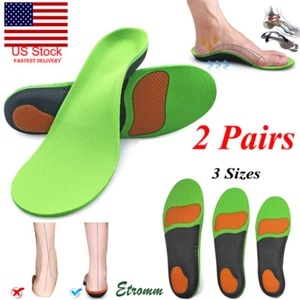 2 Pairs Orthotic Shoe Insoles Inserts Flat Feet High Arch Support For Fasciitis - Picture 1 of 10