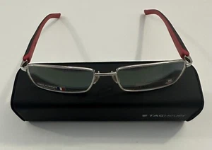 TAG HEVER 8005012 TRENDS SILVER BLACK RED EYE GLASS FRAME TH8005 - Picture 1 of 4