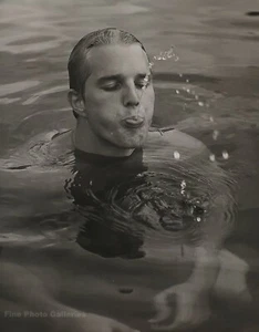 1989 Vintage BRUCE WEBER Male Nude JASON Swim Lake Adirondack Photo Art On 12X16 - Picture 1 of 1
