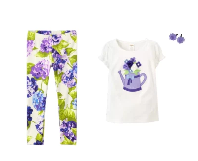 NUEVO CON ETIQUETAS Gymboree Niñas Camiseta Leggings Talla 2T 3T 4T 5T HERMOSAS LAVANDA Pinzas para el Cabello NUEVO Foto 1 de 4