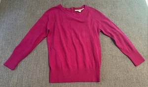 Suéter de lana de cachemir Diane Von Furstenberg cremallera trasera fucsia para mujer MED NUEVO CON ETIQUETAS - Imagen 1 de 18