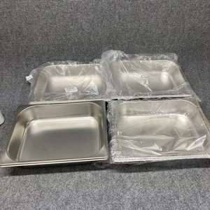 Confezione 4 Padelle Chafer Formato 1/2 Acciaio Inox Vapore Tavola Padella - 2 1/2 Nuove - Foto 1 di 7