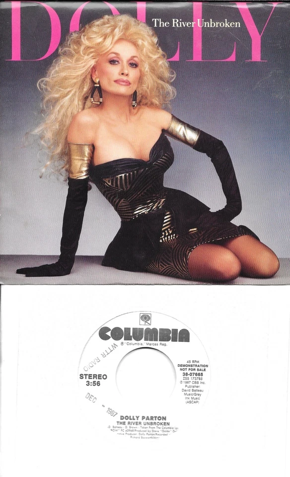 DOLLY PARTON  The River Unbroken  rare promo 45 with PicSleeve - Image 1 of 1