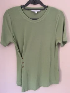 Next Womens Top Size 8 Green Stretch Jersey Textured Summer Holiday - Picture 1 of 6