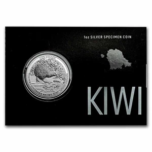 Silbermünze Neuseeland Kiwi Präparat 2023 1 oz in Karte - 5.000 Auflage - Bild 1 von 5