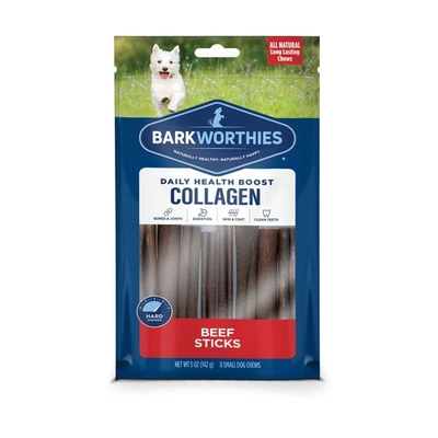 Plain Collagen Sticks - 6 Inch 8 Count (Pack of 1) - Long-Lasting, Single Ing... - Image 1 of 4