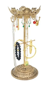 Metal Jewelry Organizer Tower Necklace Tree Bracelet Display Stand w/Hairclip... - Bild 1 von 4