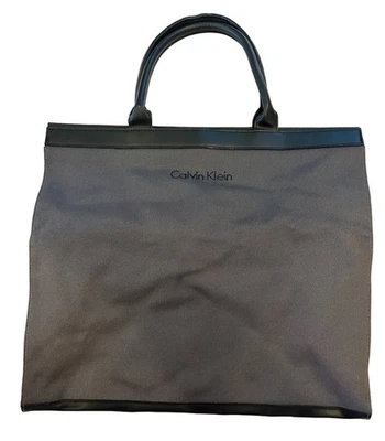 Women's Calvin Klein Gray & Black Tote Bag utility - Image 1 of 4