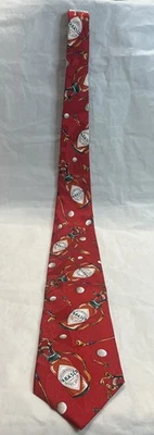Vintage 1995 Tabasco Pepper Sauce Red  Golfbag Golfball 100% Silk  Men's Necktie Foto 1 de 4