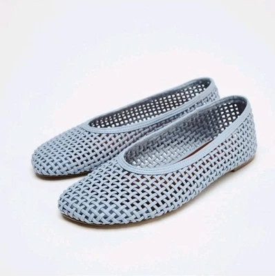 ZARA ZAPATOS PLANOS DE BALLET TEJIDOS NUEVOS CON ETIQUETAS TALLA 7,5 Foto 1 de 4