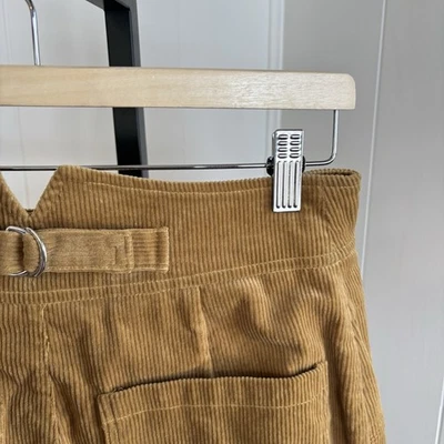 Calça de veludo 7 For All Mankind feminina 4 cintura alta perna larga bronzeada nova com etiquetas 28x30,5 - Imagem 1 de 4