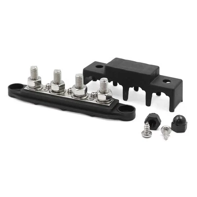 250A Hochstrom Busbar, max. 48V-, 4x M10 & 3x M4, schwarz - Bild 1 von 3