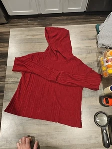 Mujer Usado 2 Piezas 100% Poliéster 27 Entrepierna Capucha Ropa de Salón, Borgoña - Imagen 1 de 7