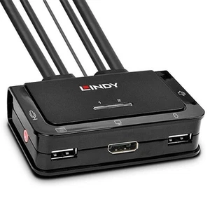 Lindy 42344 switch per keyboard-video-mouse (kvm) Montaggio rack Nero - Afbeelding 1 van 5