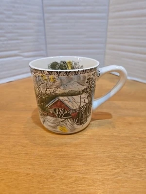 Johnson Bros. Caneca de chá The Friendly Village Covered Bridge café Inglaterra - Imagem 1 de 4