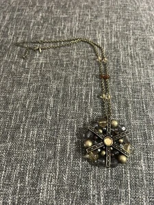 Avon Bronze Beaded Medallion Necklace  - Picture 1 of 3