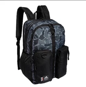 Adidas Iconic 3 Stripe Backpack Full Size 18.5 in. Black Nomad Camo Fits Laptop - Picture 1 of 1