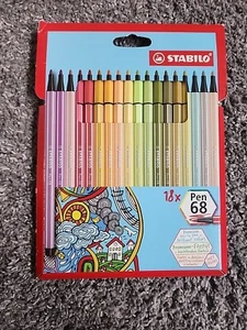 STABILO Premium Felt Tip Pen - Pen 68 - Wallet of 18 - Assorted Colors - Picture 1 of 1