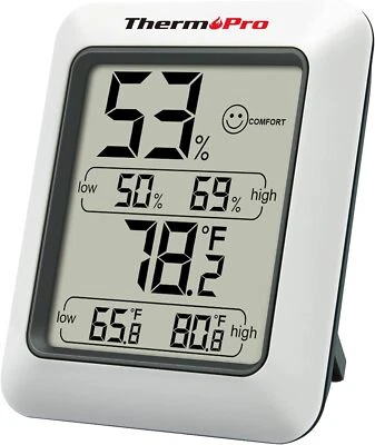 ThermoPro TP50 Digital Hygrometer Indoor Thermometer Room White  - Image 1 of 4