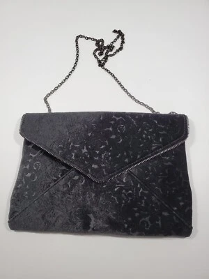 Envelope Naturalizador Clutch Preto e Cinza Arma Metal Hardware Sobre Bolsa de Ombro - Imagem 1 de 3