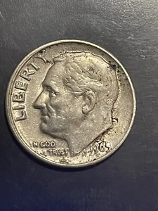 1965 Dime ERROR Broad Struck Partial Collar Die Chip In 5 Date Lettering On Rim - Picture 1 of 2
